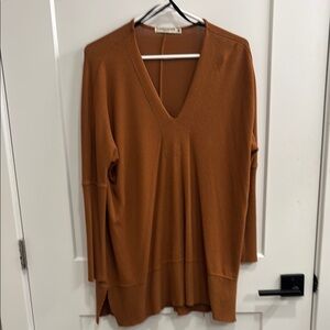 V-Neck Rust Sweater
